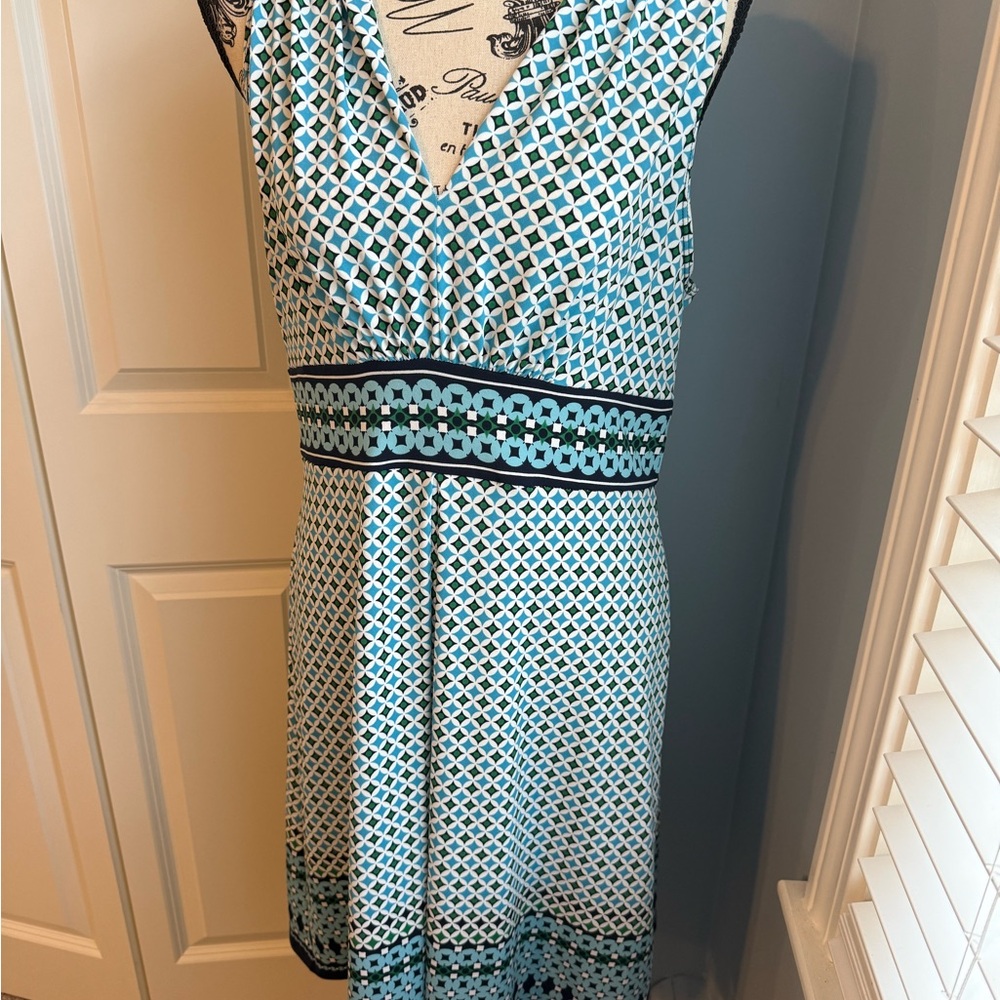 Blue Sleeveless Wrap Midi Dress